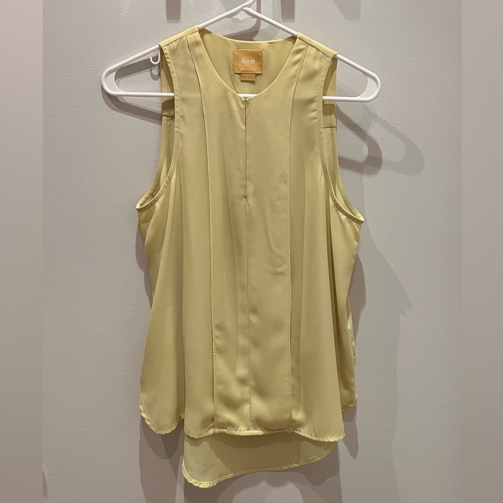Maeve Anthropologie - Light Yellow Sleeveless Blouse